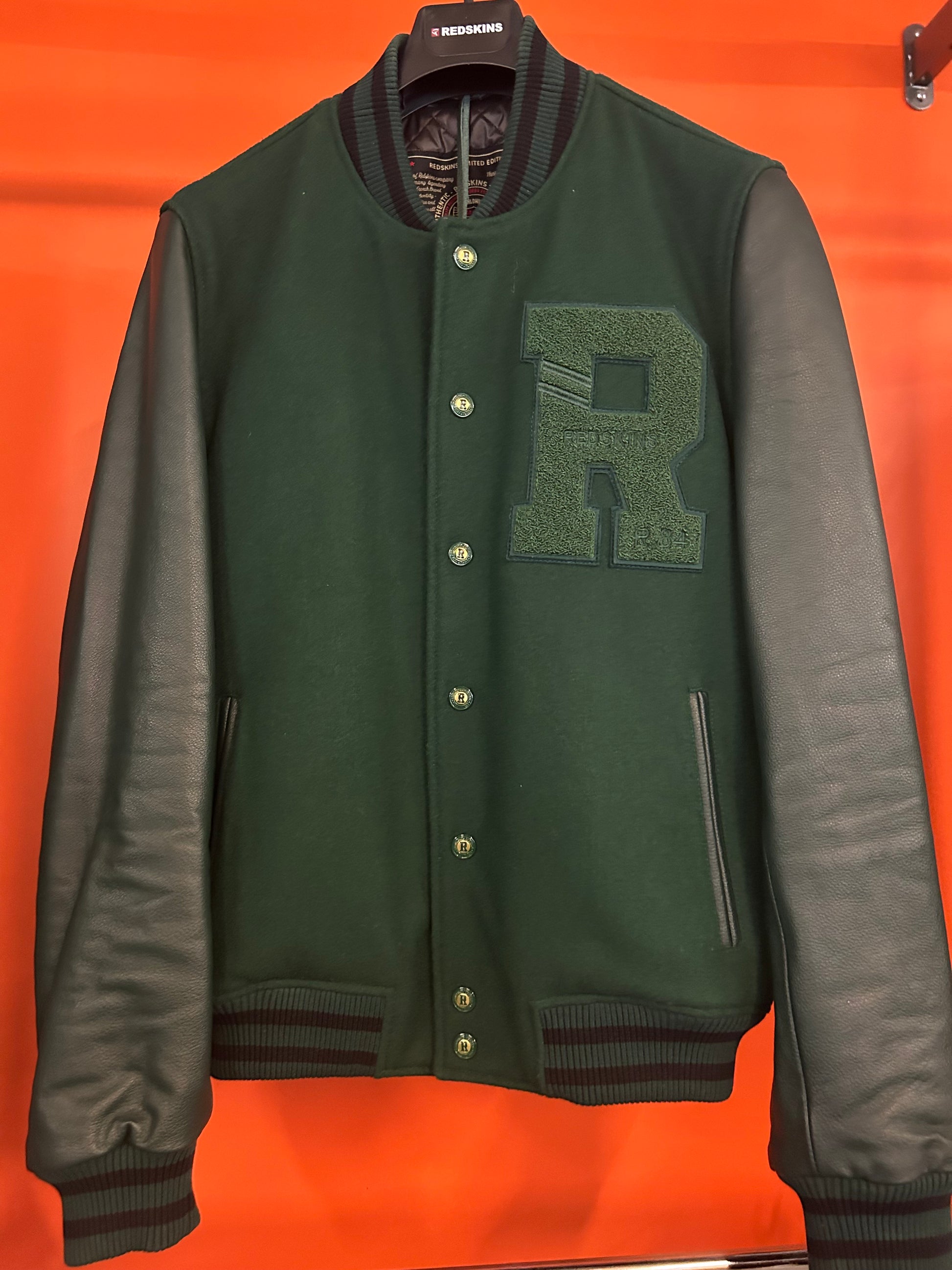 Blouson en Cuir Oxford Hatch vert