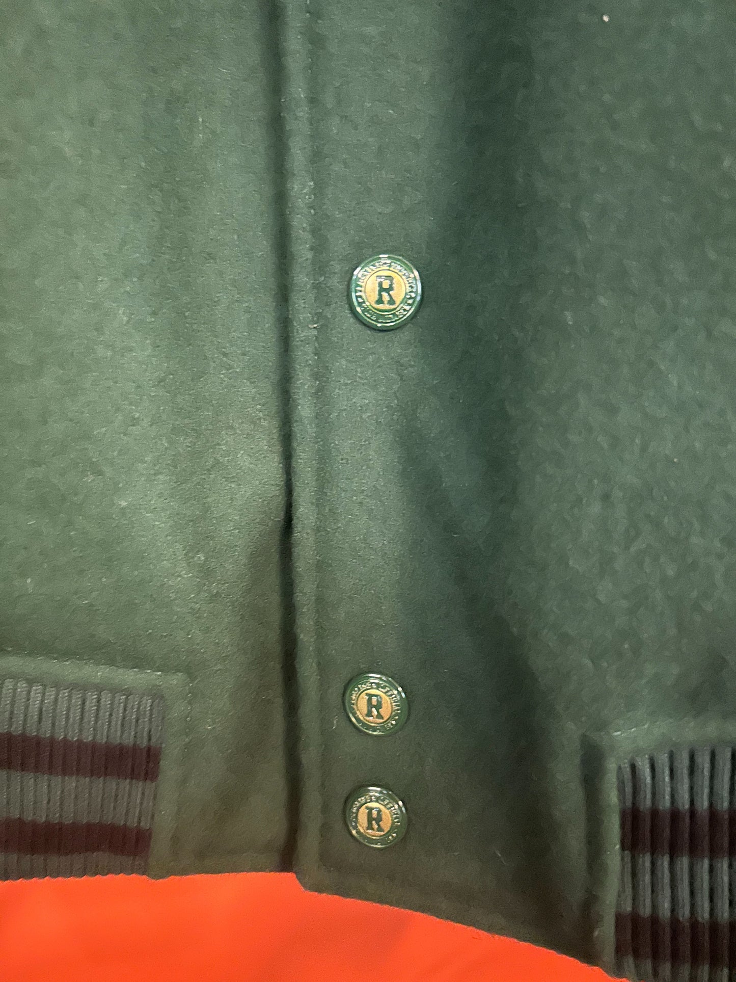 Blouson en Cuir Oxford Hatch vert