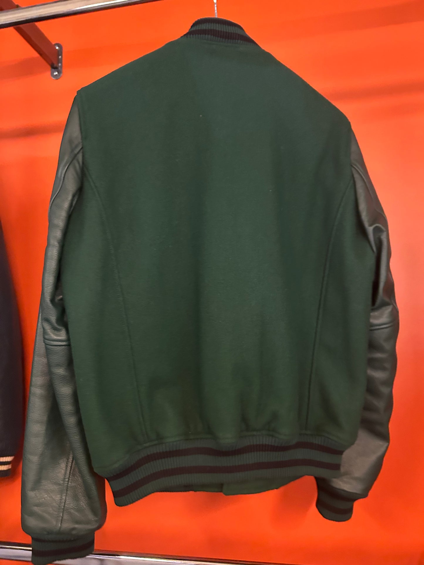 Blouson en Cuir Oxford Hatch vert