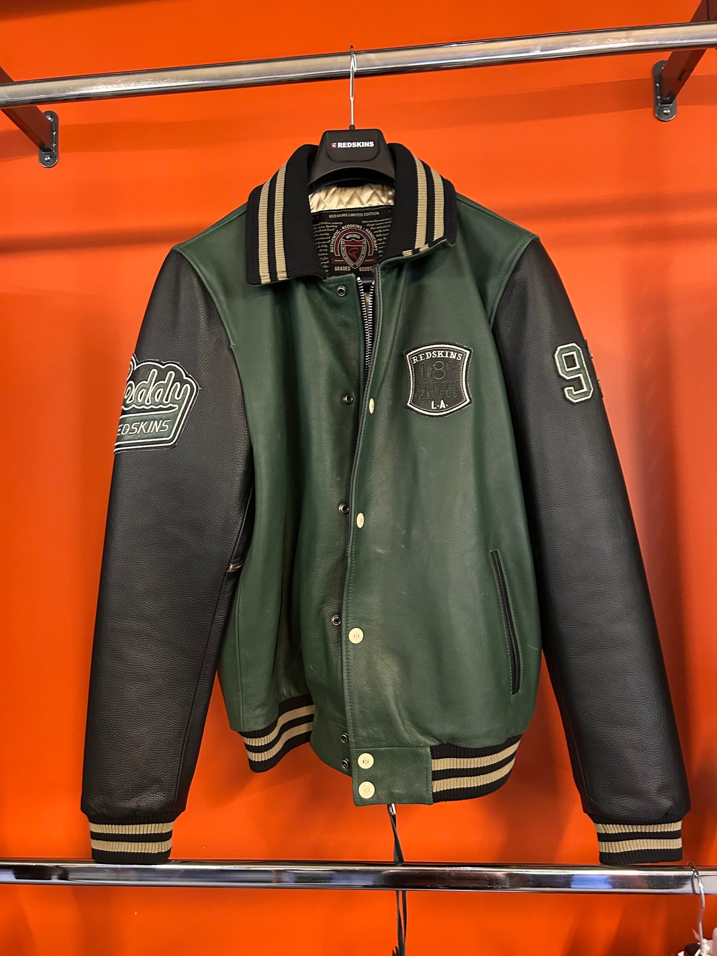Blouson en cuir vert SKATBOARD COHIBA