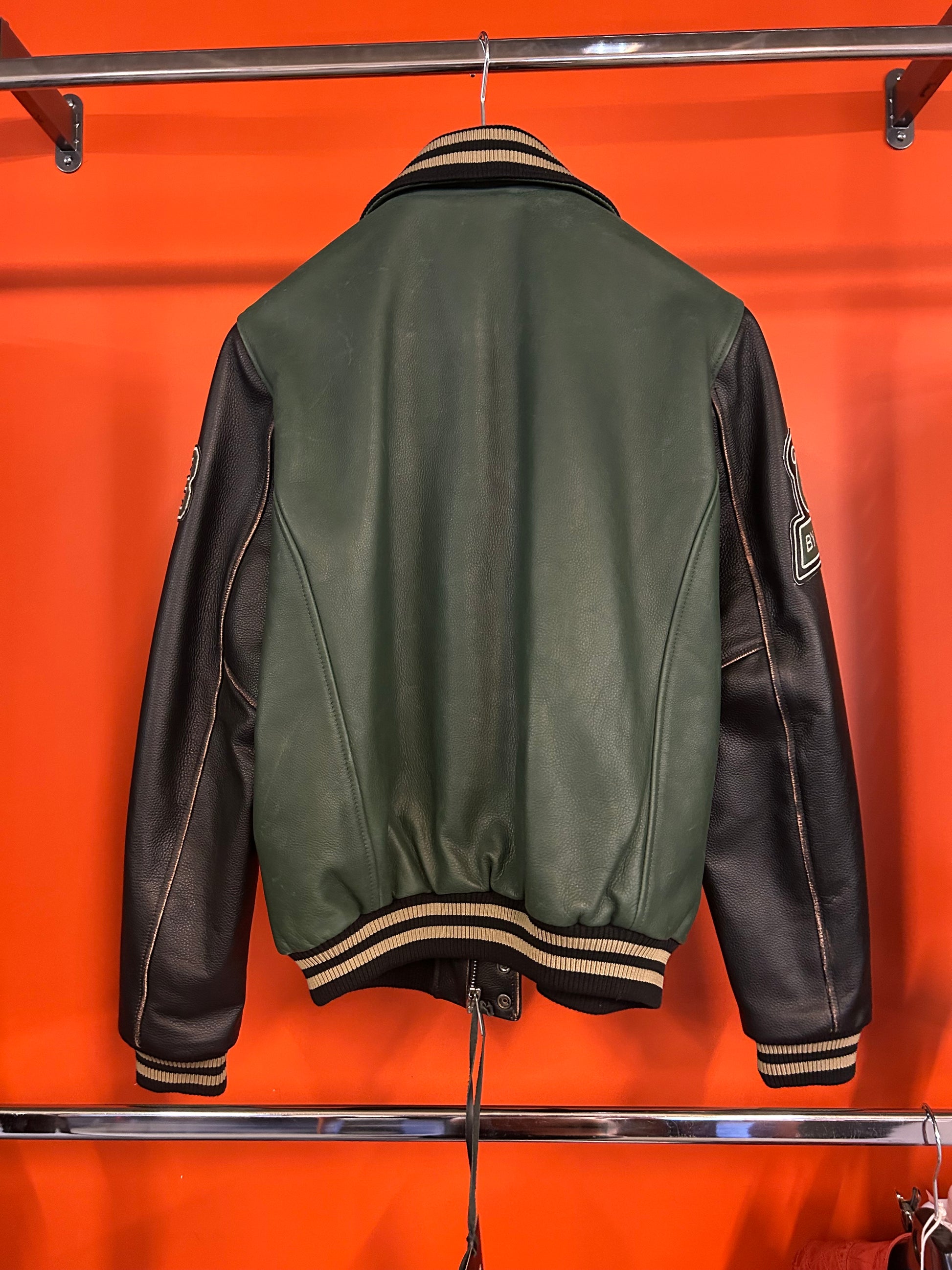 Blouson en cuir vert SKATBOARD COHIBA