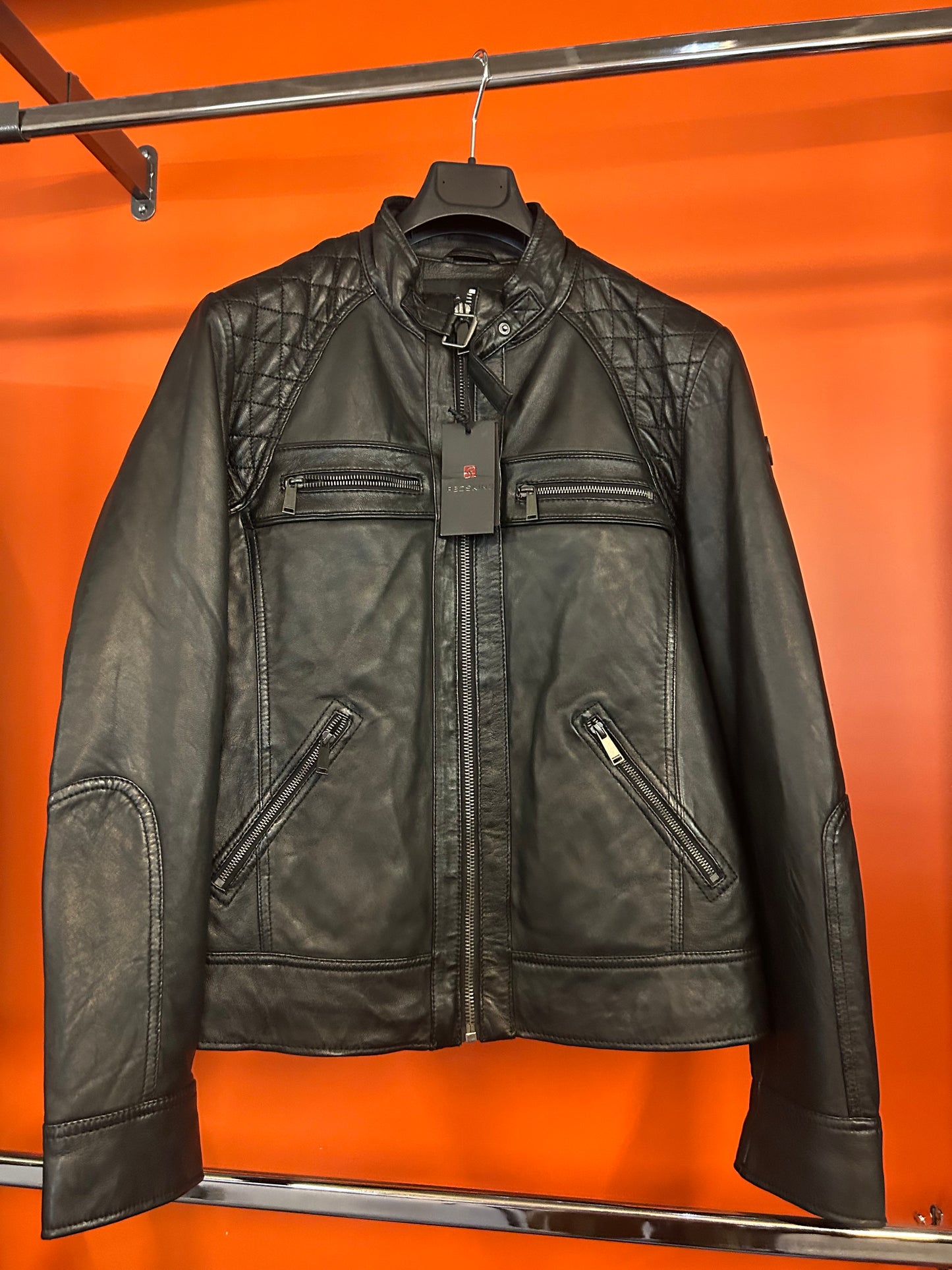 Veste en cuir noire BALBOA HOLSTER
