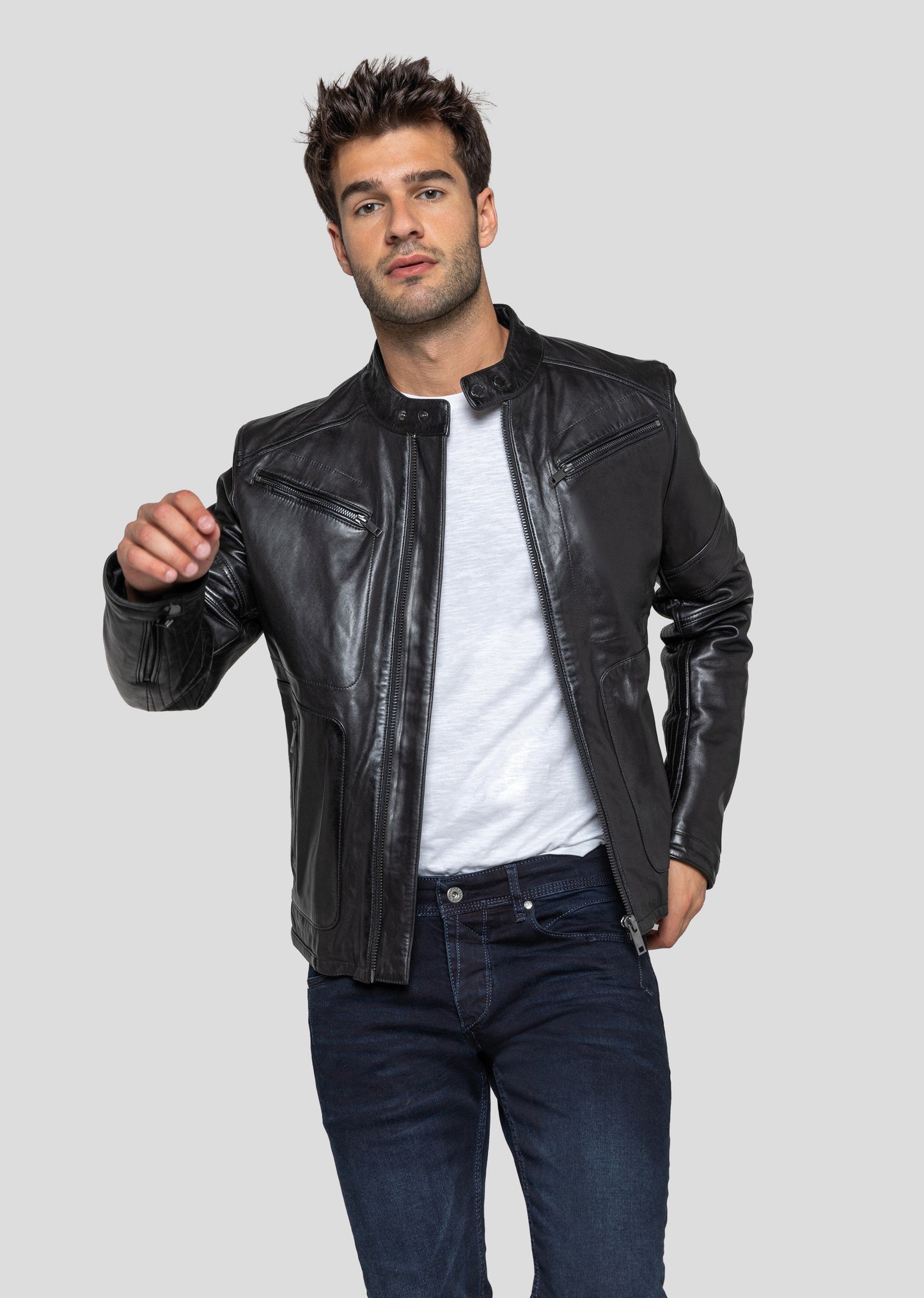 BLOUSON EN CUIR LEERON MOJITO
