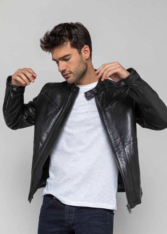 BLOUSON EN CUIR LEERON MOJITO