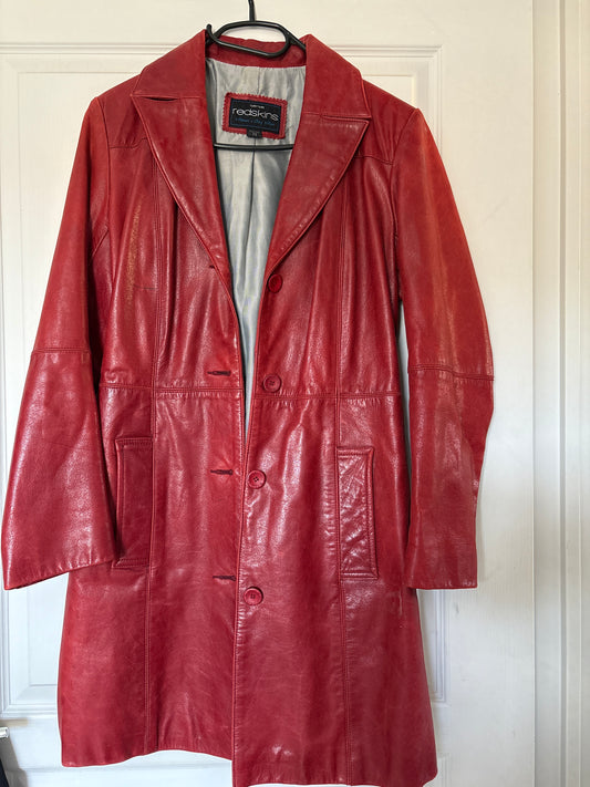 Veste 3/4 cuir bordeau