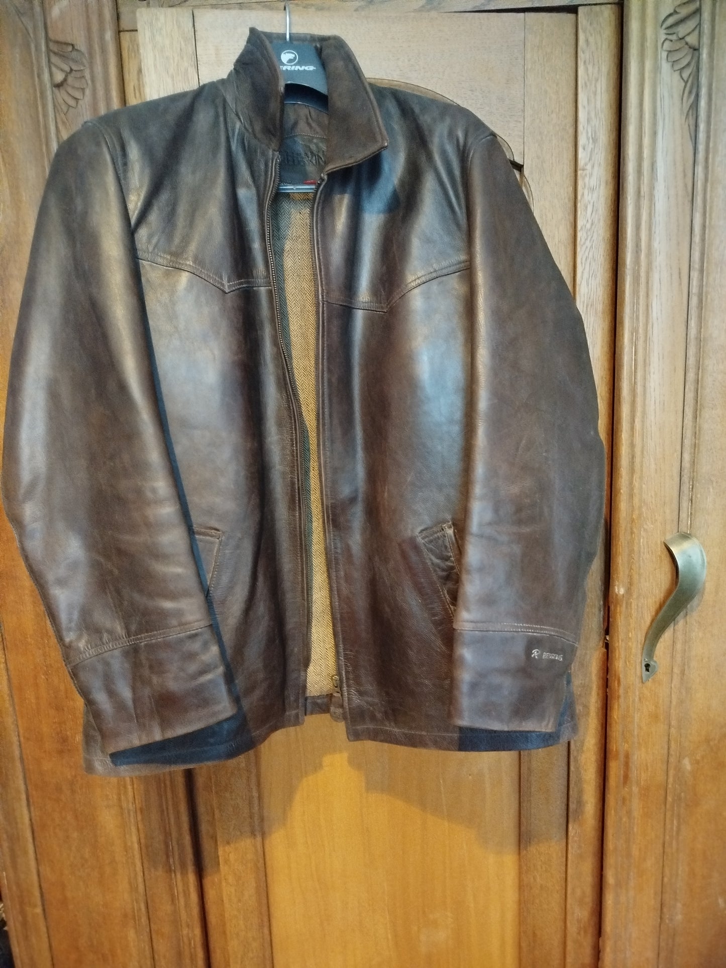 3/4 cuir Redskins marron