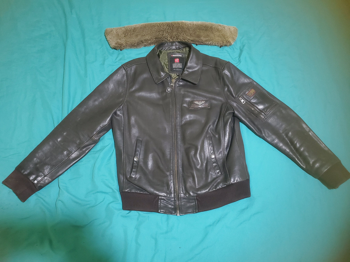 Blouson en cuir marron COMMANDER STRICKING