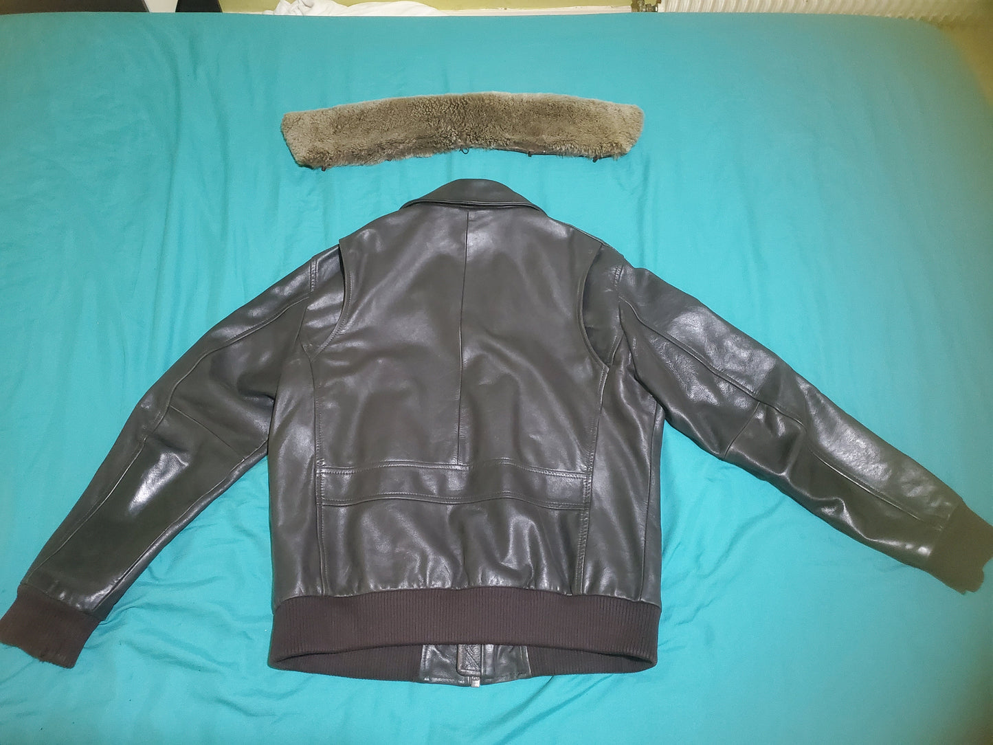 Blouson en cuir marron COMMANDER STRICKING