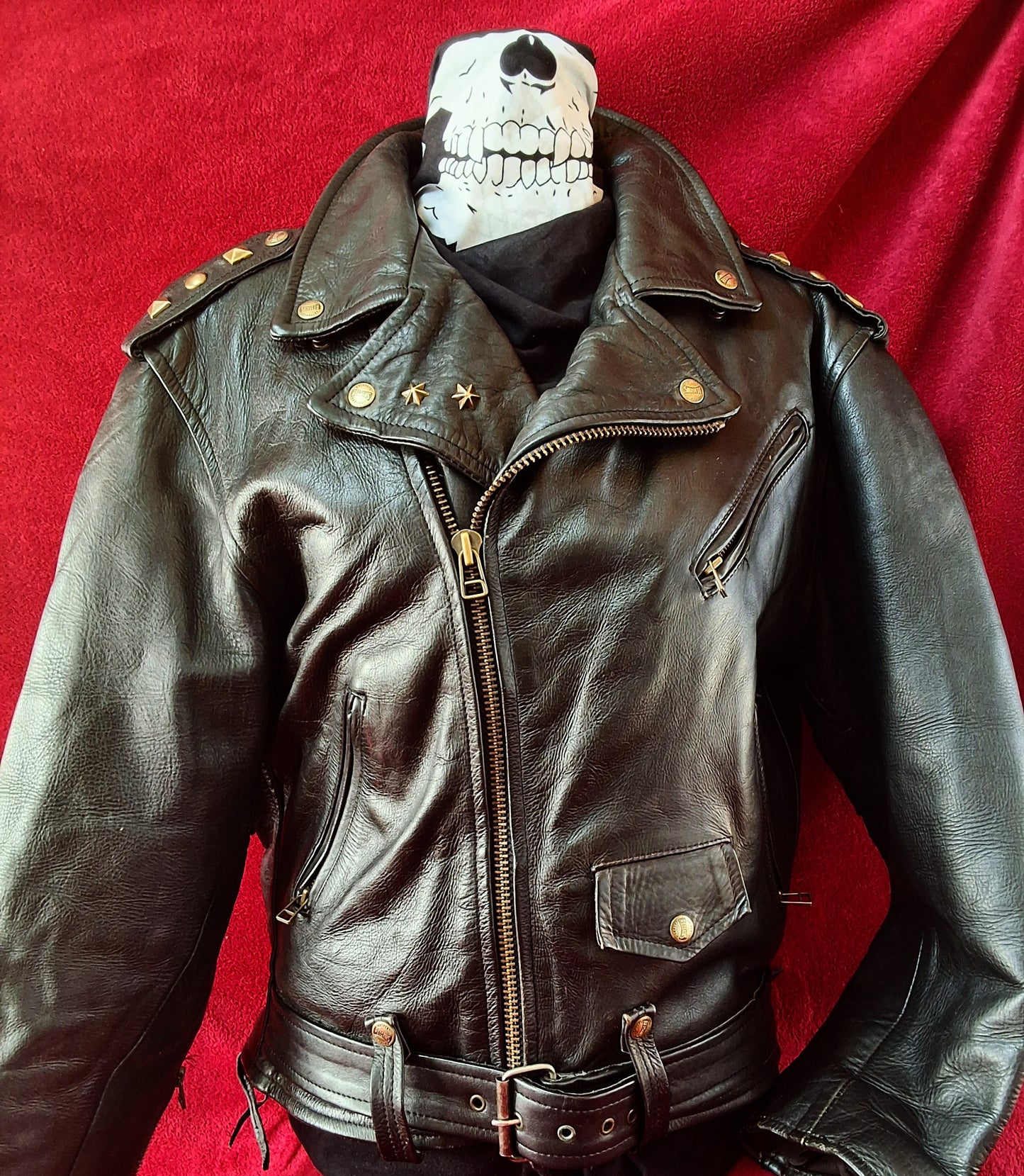 Vintage motorcycle jacket hand painted