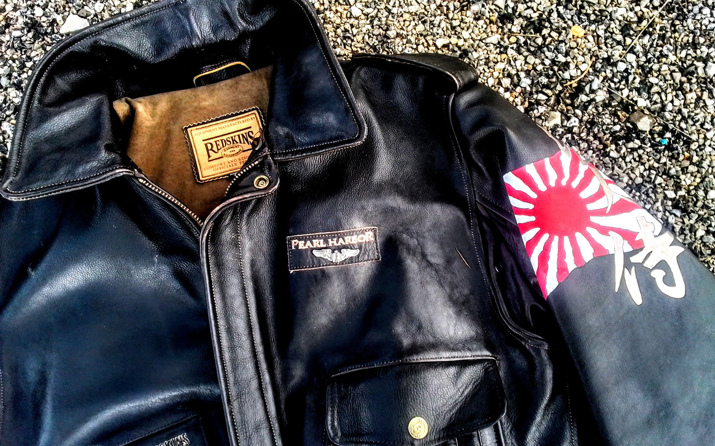 Vintage motorcycle jacket hand painted