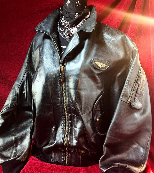 Vintage motorcycle jacket hand painted