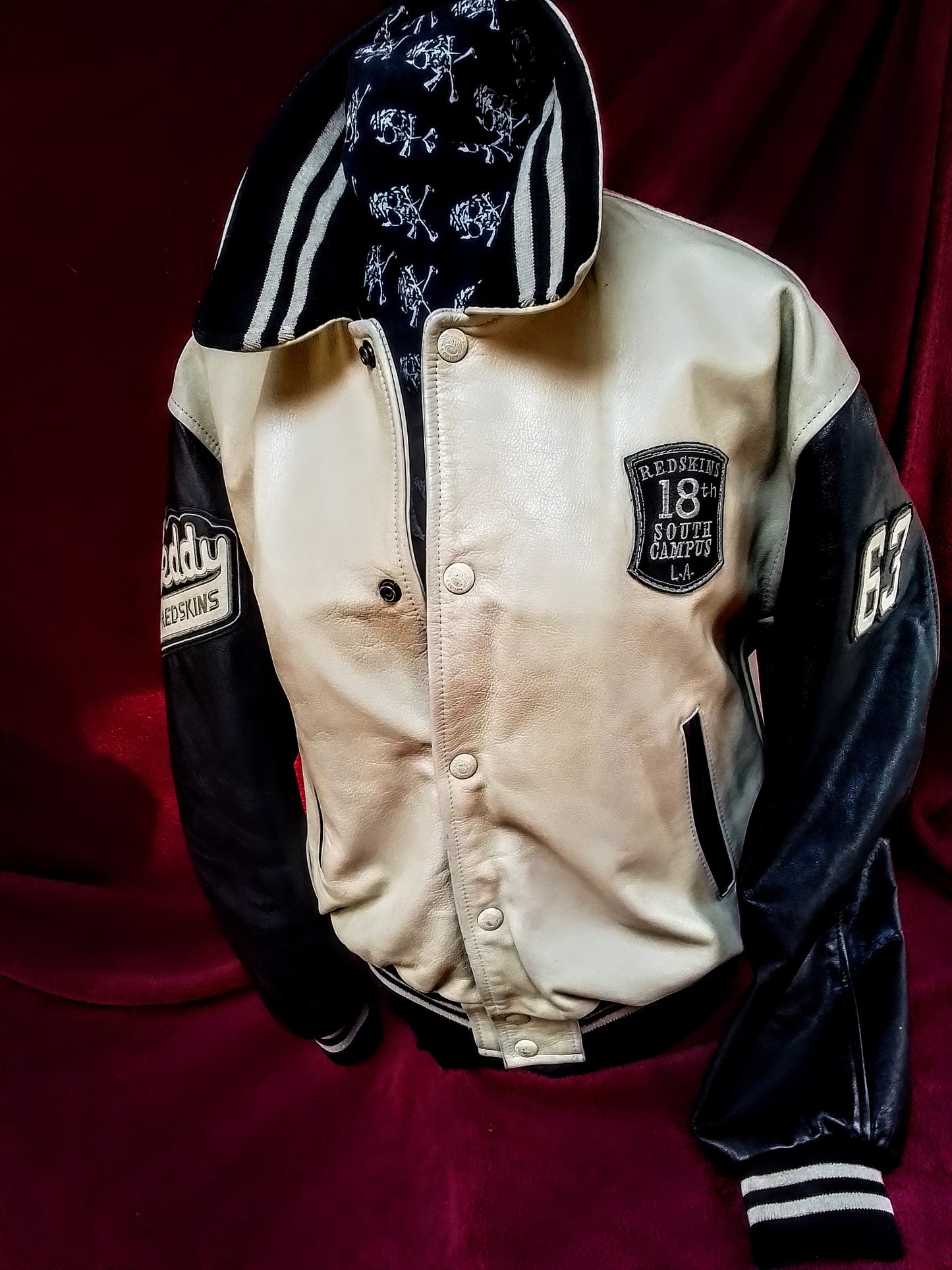 Vintage jacket teddy hand painted
