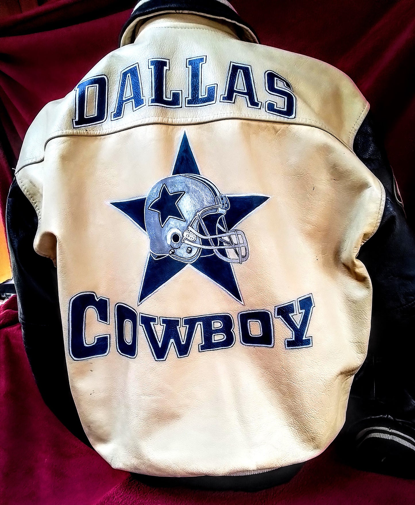 Vintage jacket teddy hand painted