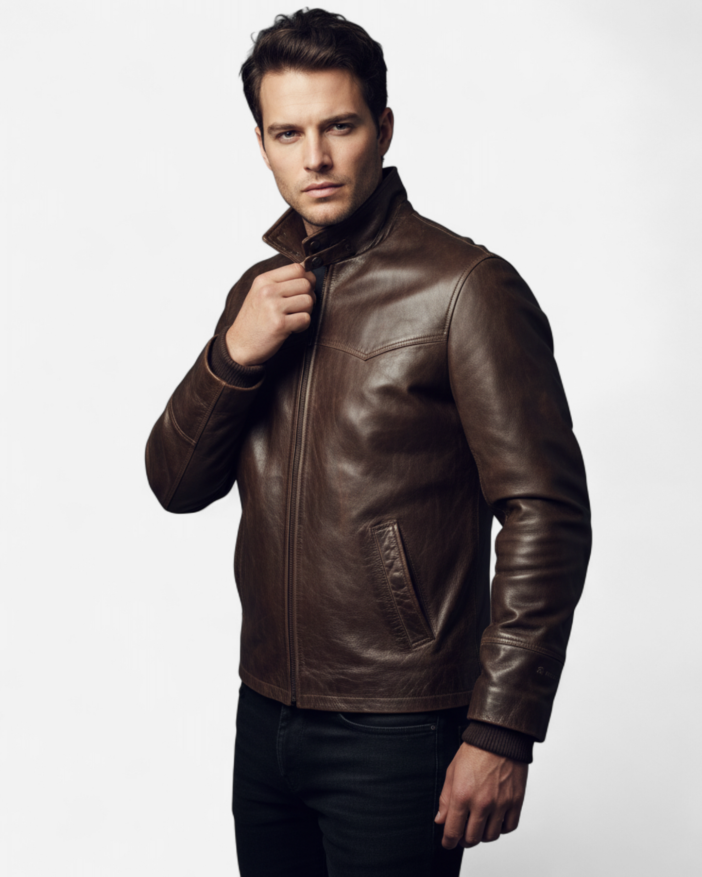 3/4 cuir Redskins marron