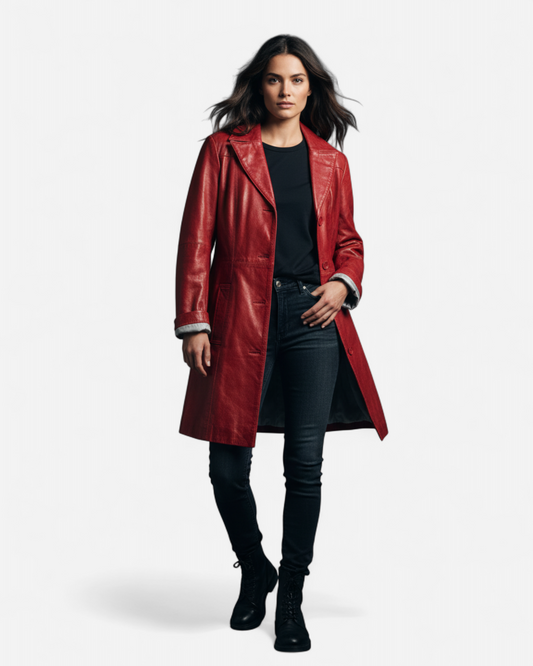 Veste 3/4 cuir bordeau