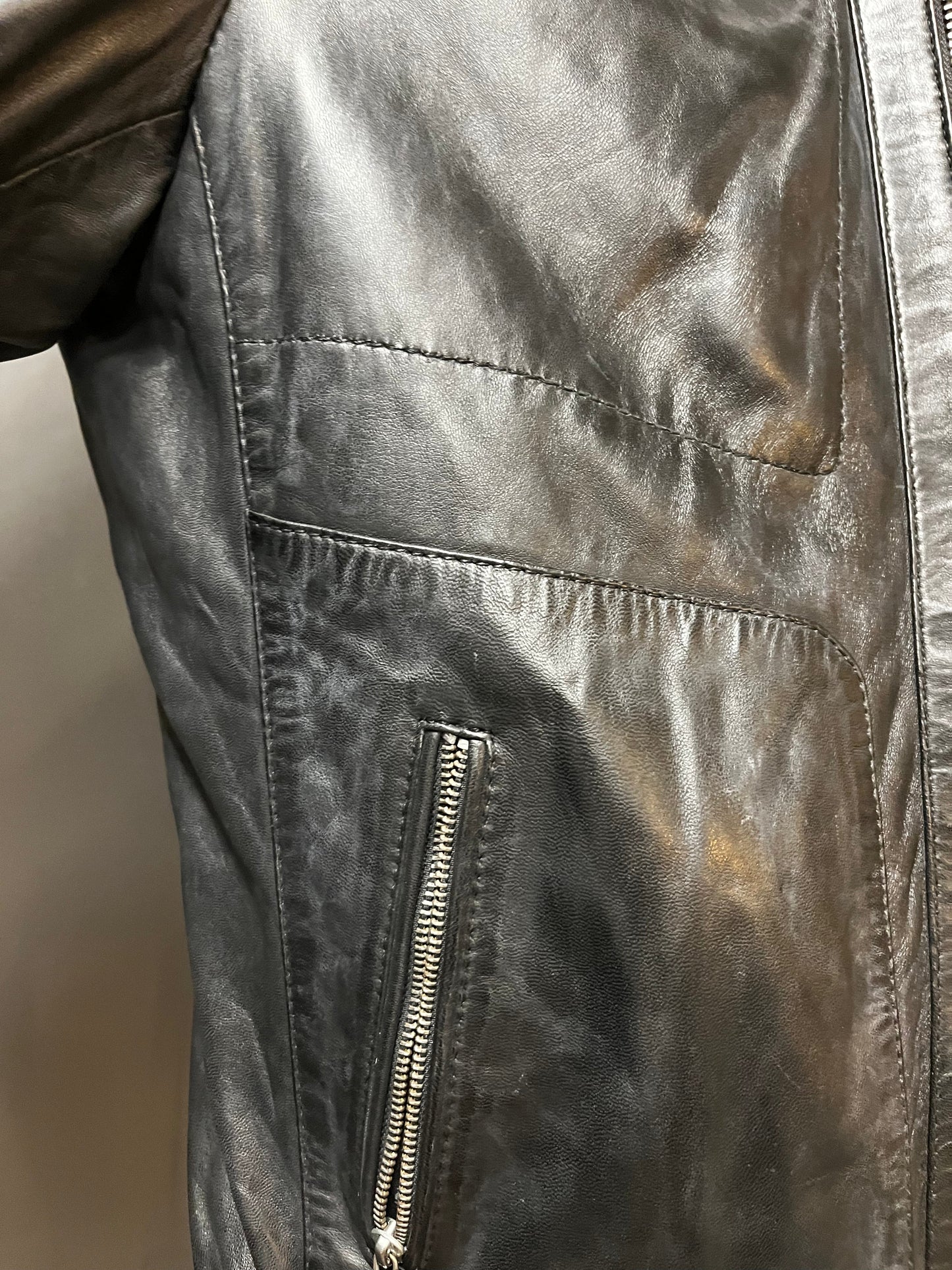 Blouson en cuir noir BYRON MOJITO