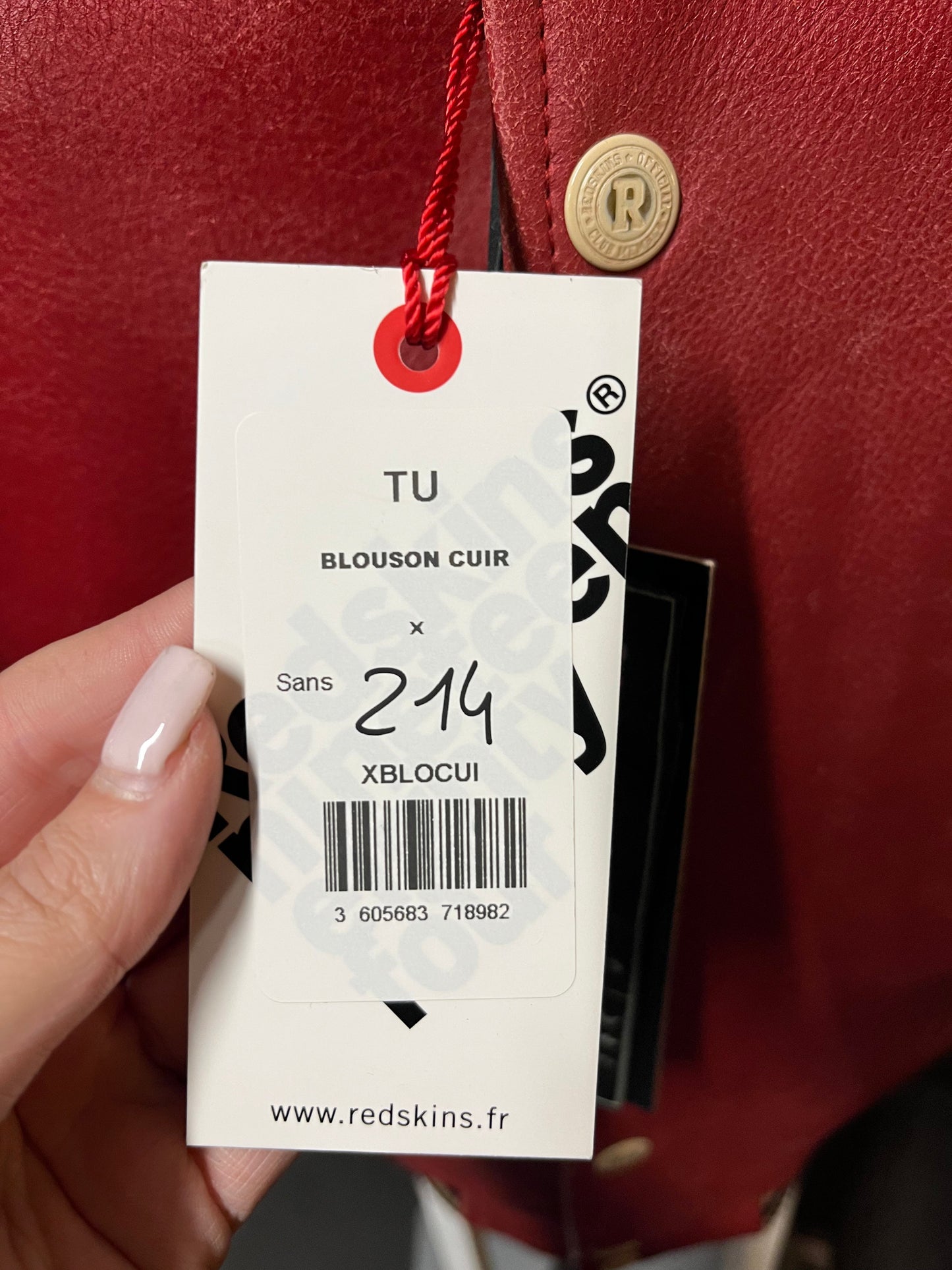 Blouson En Cuir rouge / noir SKATEBOARD COHIBA