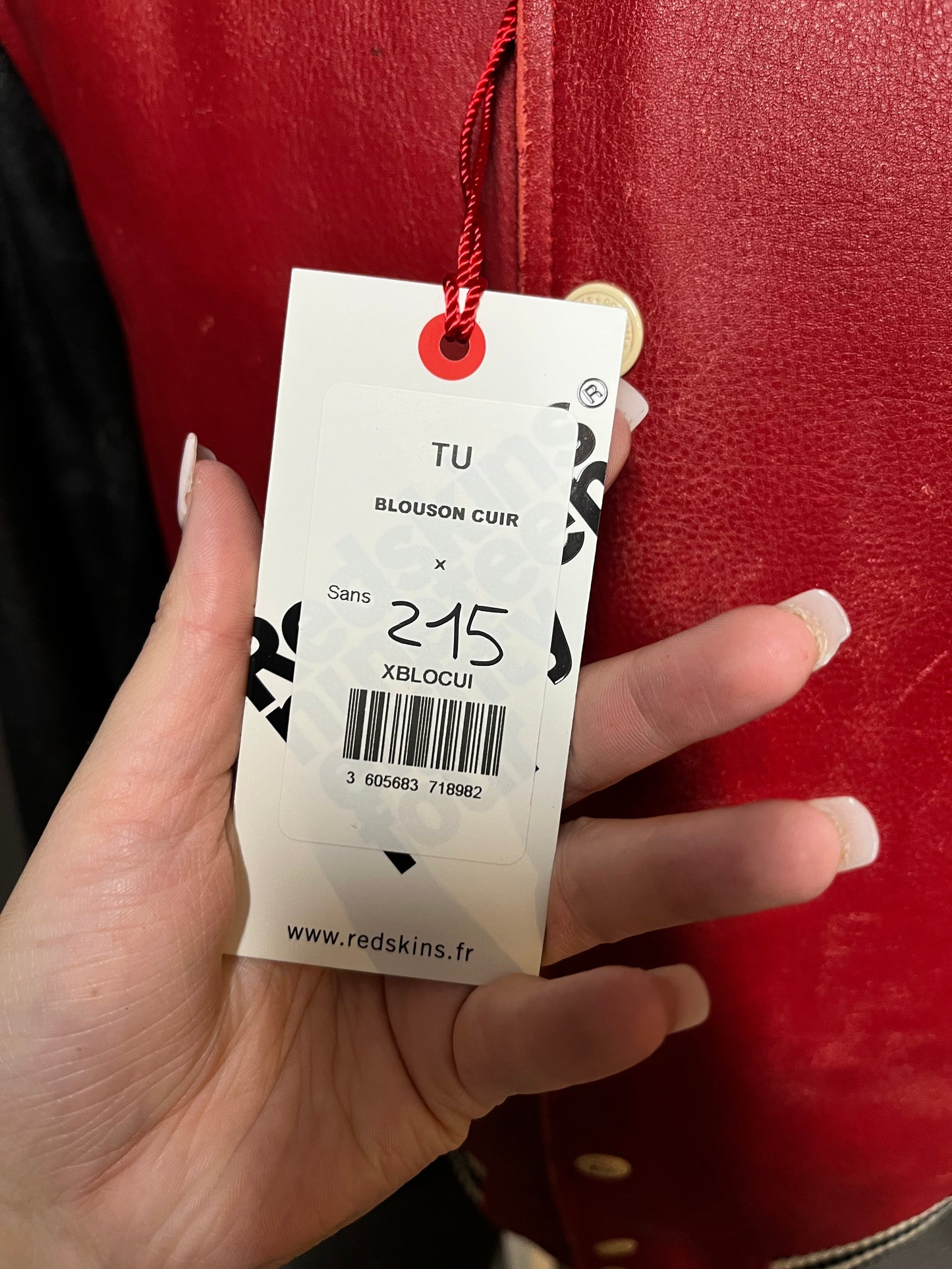 Blouson En Cuir rouge / noir SKATEBOARD COHIBA