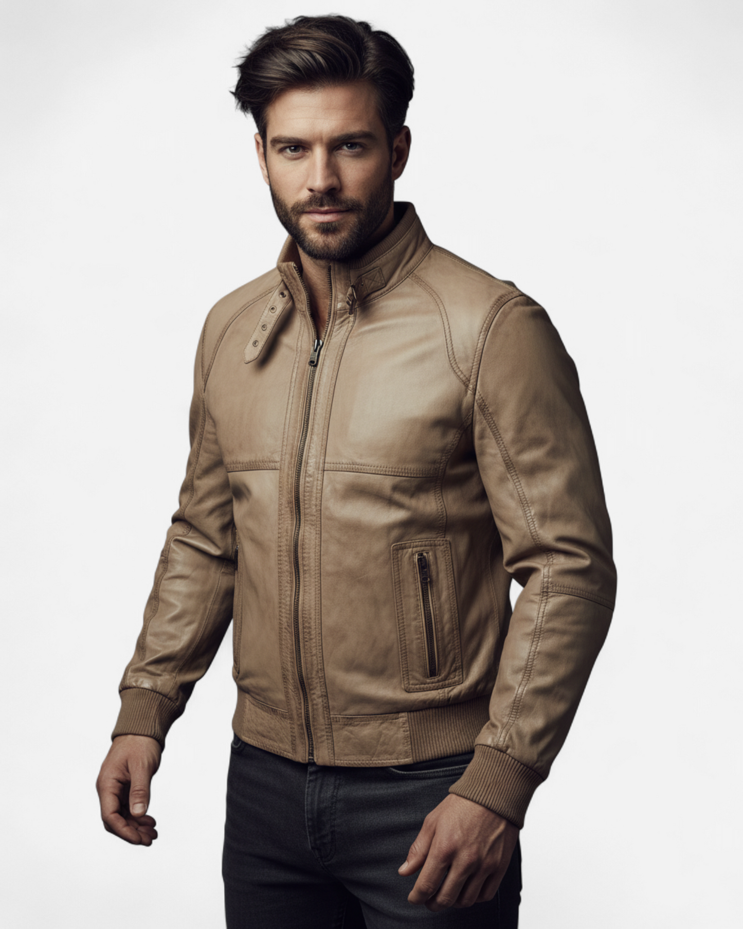 Veste en cuir d'agneau