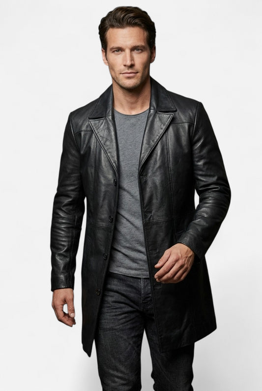 Veste 3/4 cuir noir