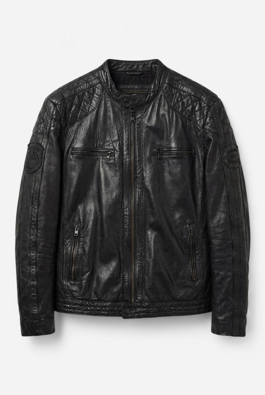 Blouson en cuir noir REDSKINS