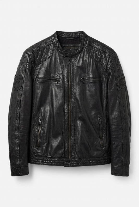 Blouson en cuir noir REDSKINS