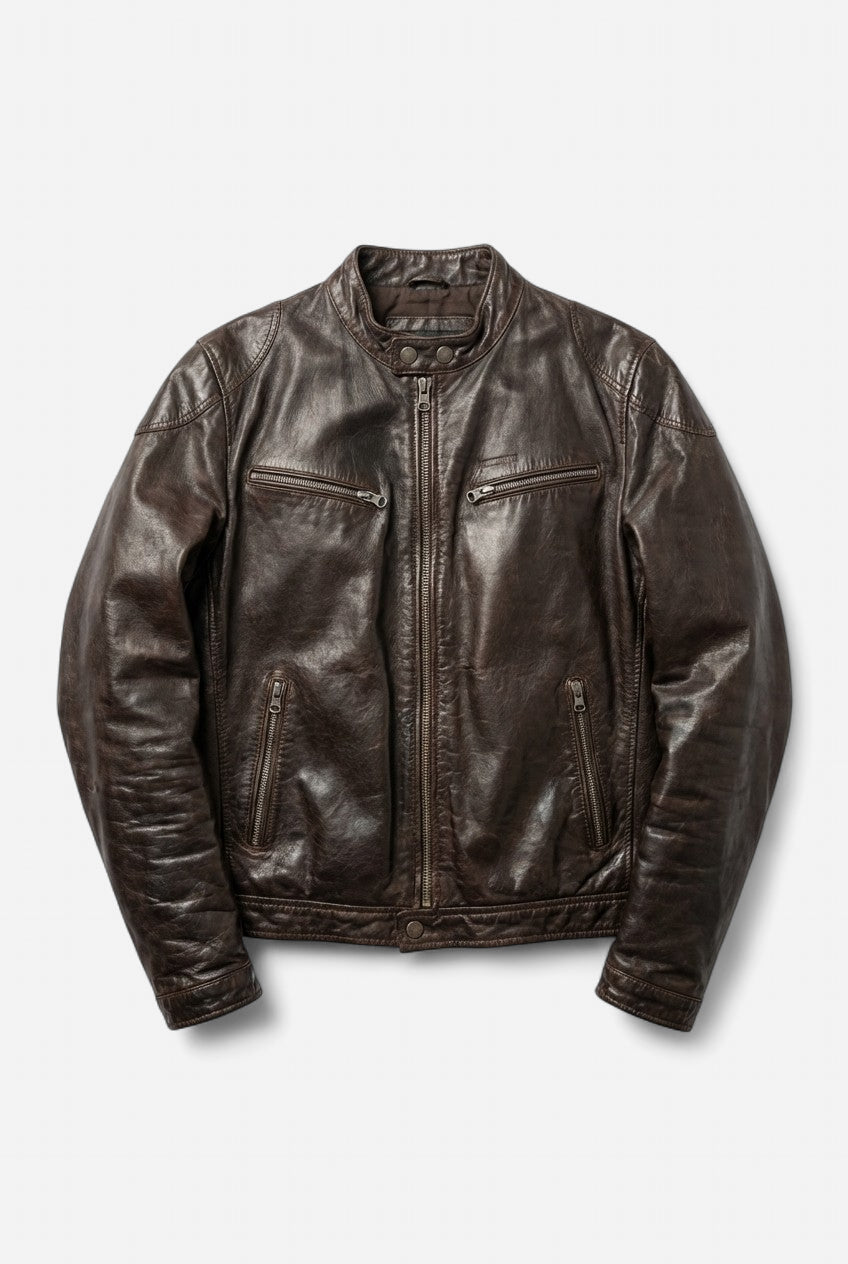 Vest Cuir Epais Vintage Marron