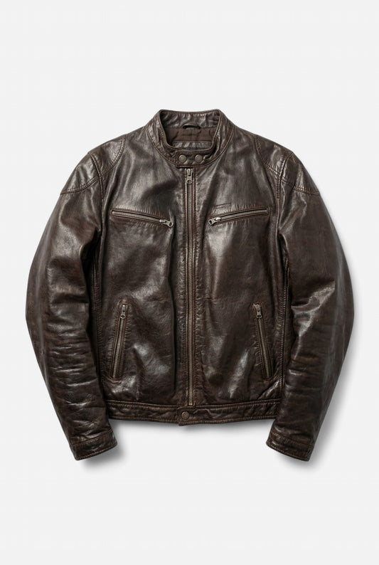 Vest Cuir Epais Vintage Marron