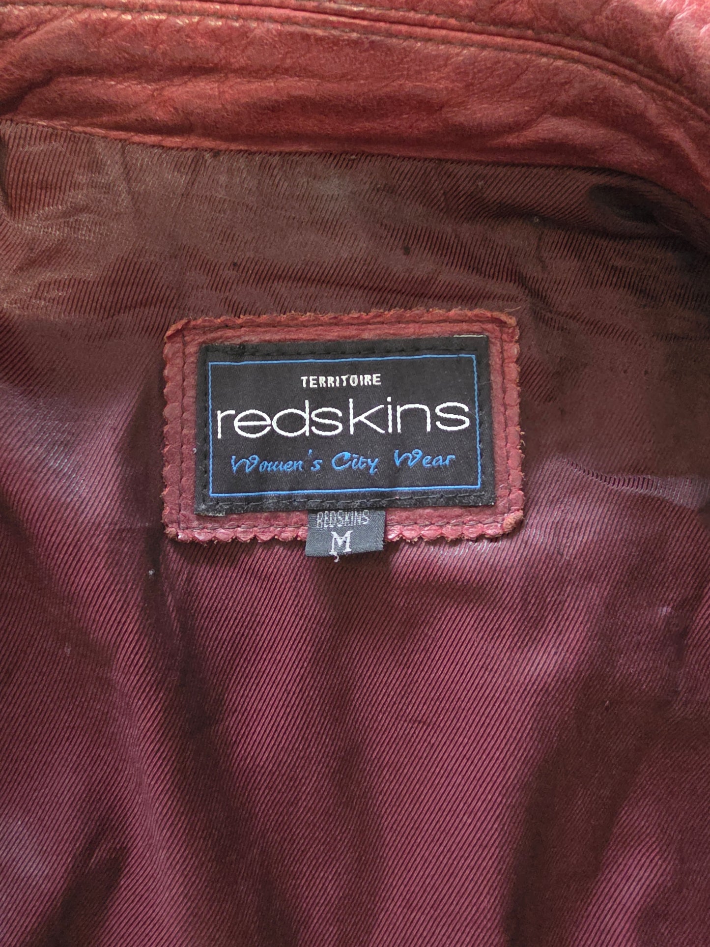 Veste en Cuir femme Bordeaux taille M