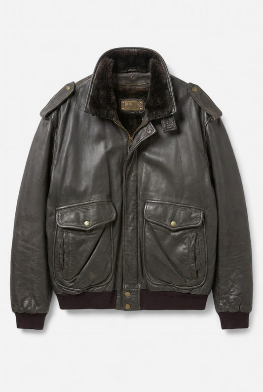 Veste cuir marron XXL