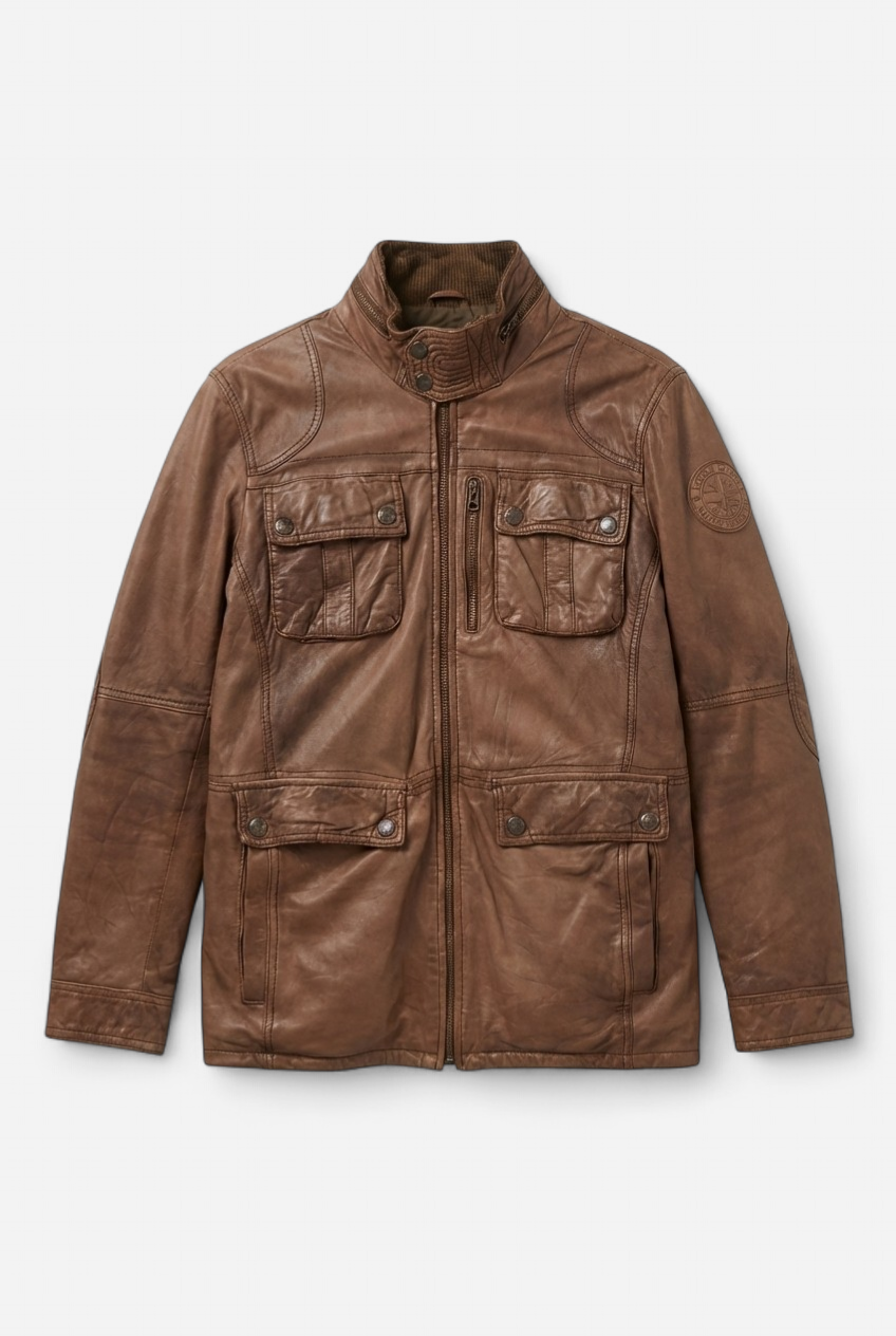 Veste cuir Redskins homme marron – neuve avec étiquette – style vintage