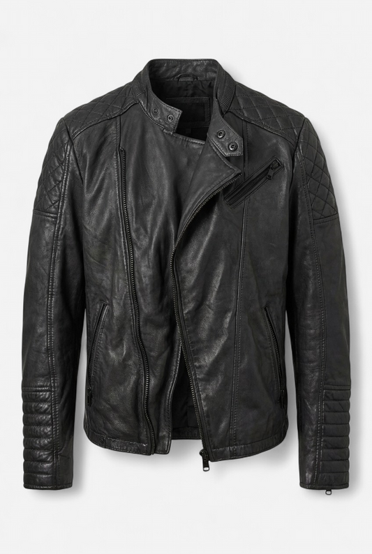 VESTE EN CUIR DE MOTARD