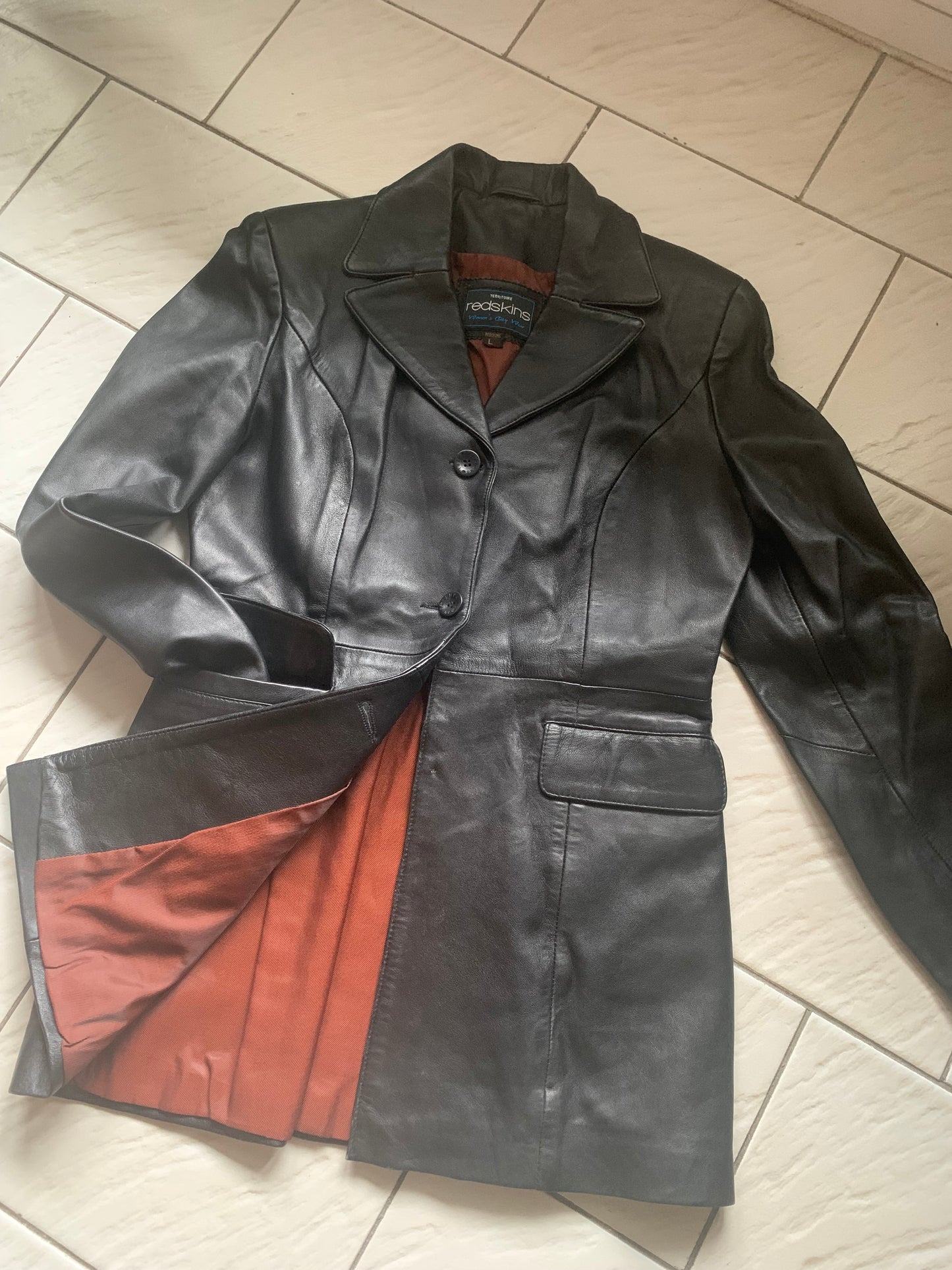 Veste noire cuir Femme