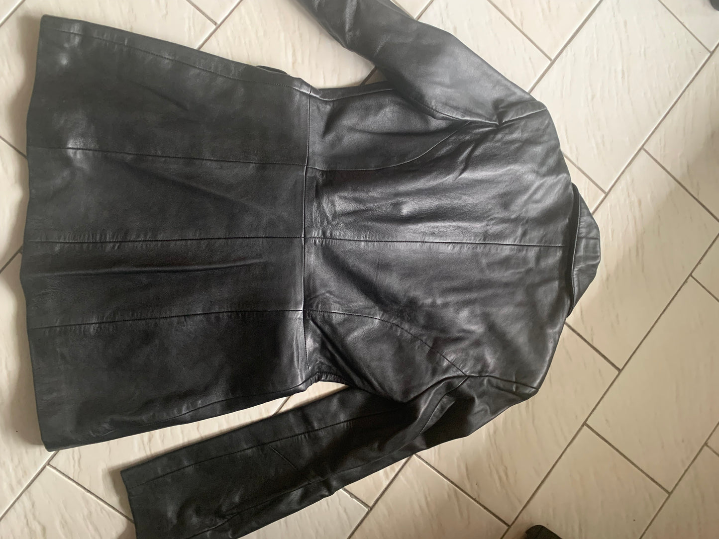 Veste noire cuir Femme