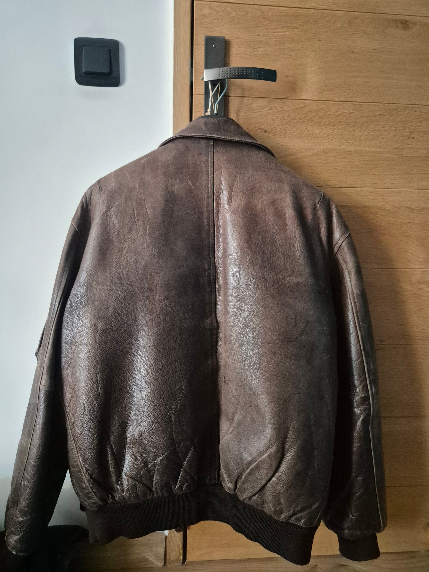 Blouson en cuir marron Redskins Homme