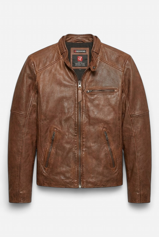 veste en cuir vintage