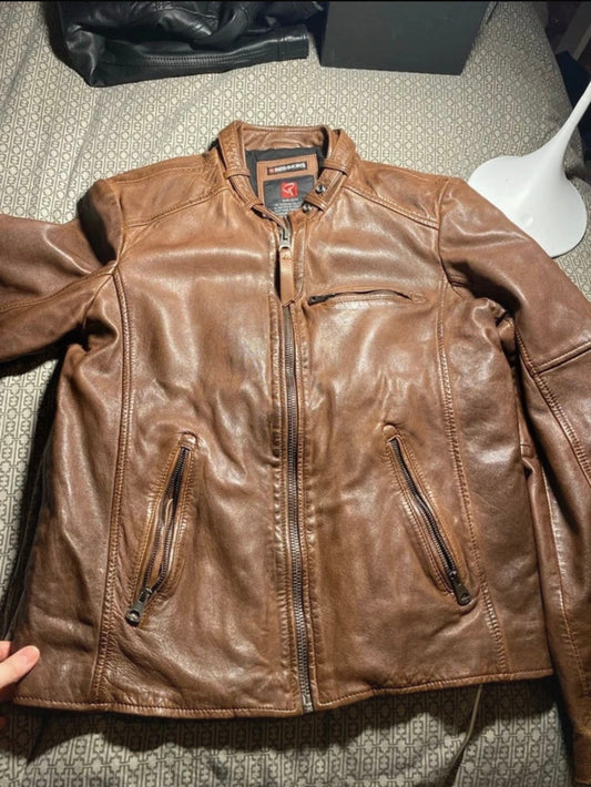 veste en cuir vintage