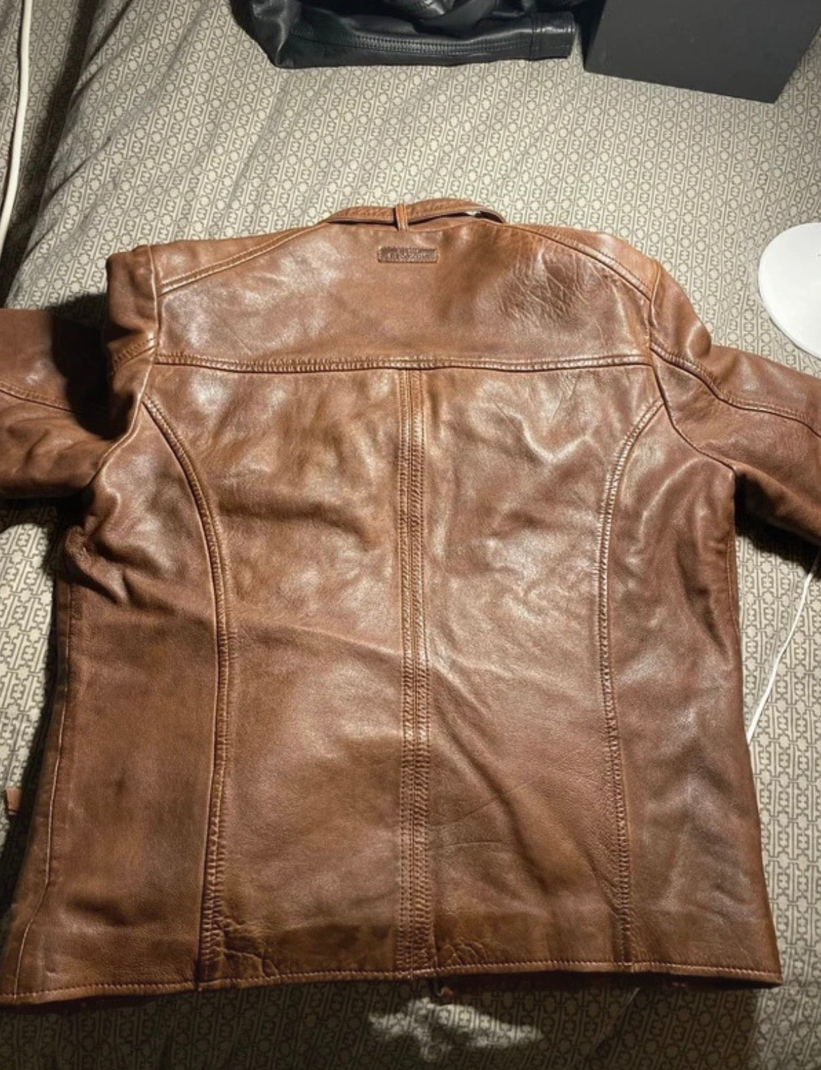 veste en cuir vintage