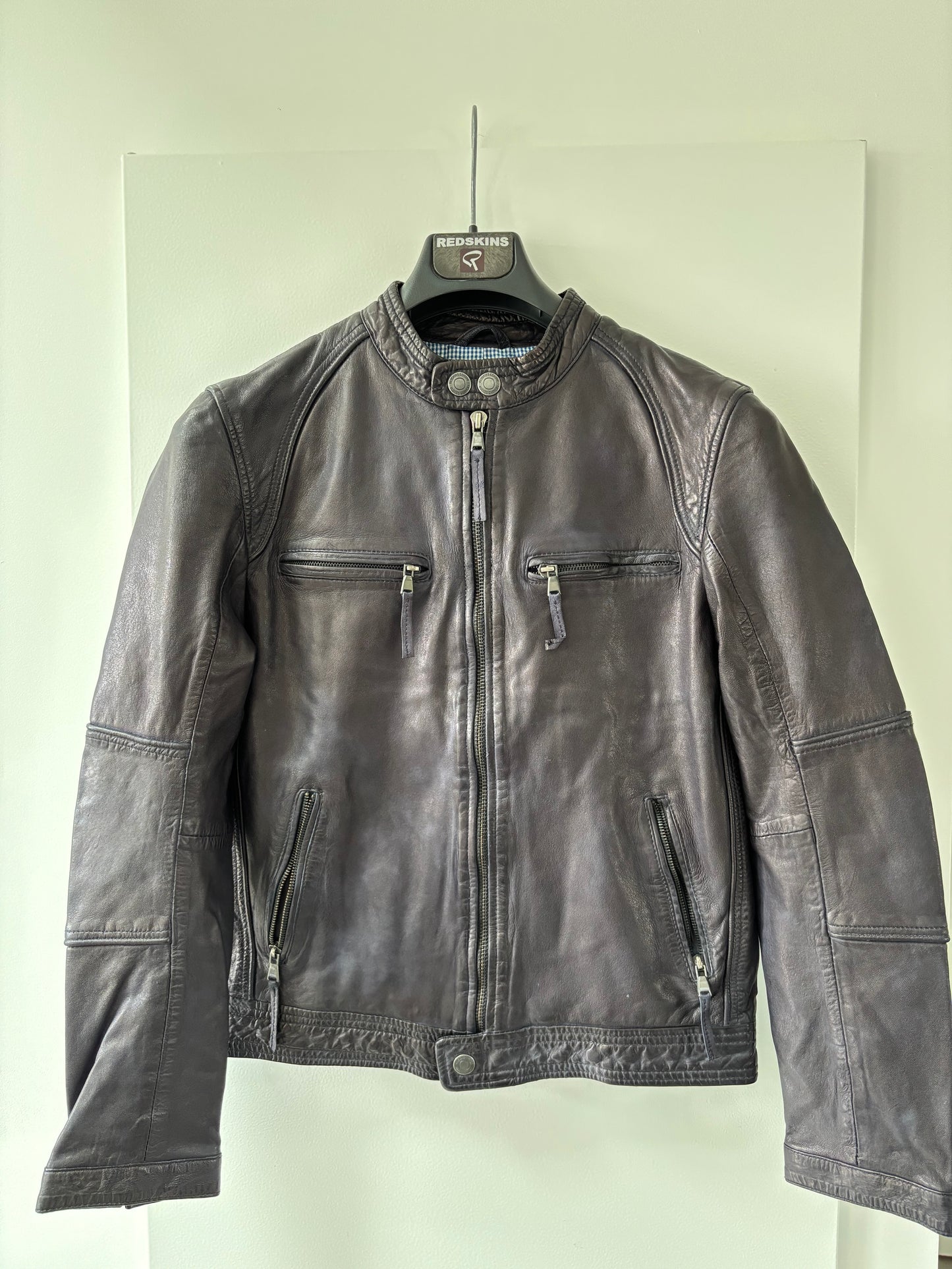 Blouson cuir Redskins Nicholson bleu marine