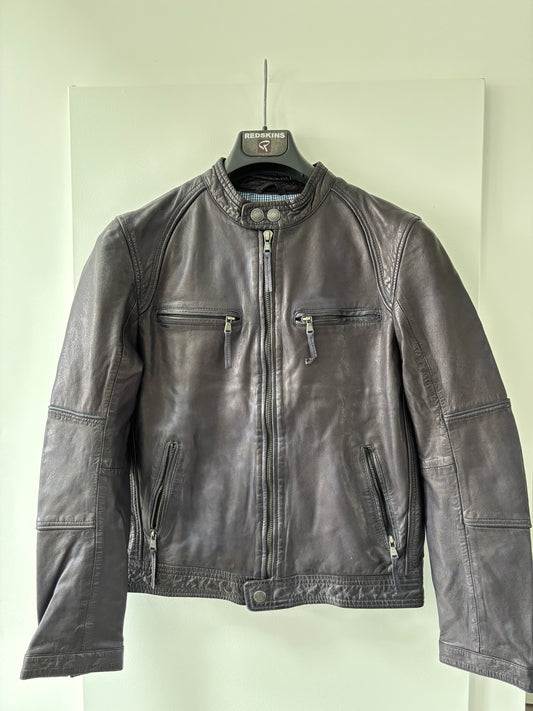 Blouson cuir Redskins Nicholson bleu marine