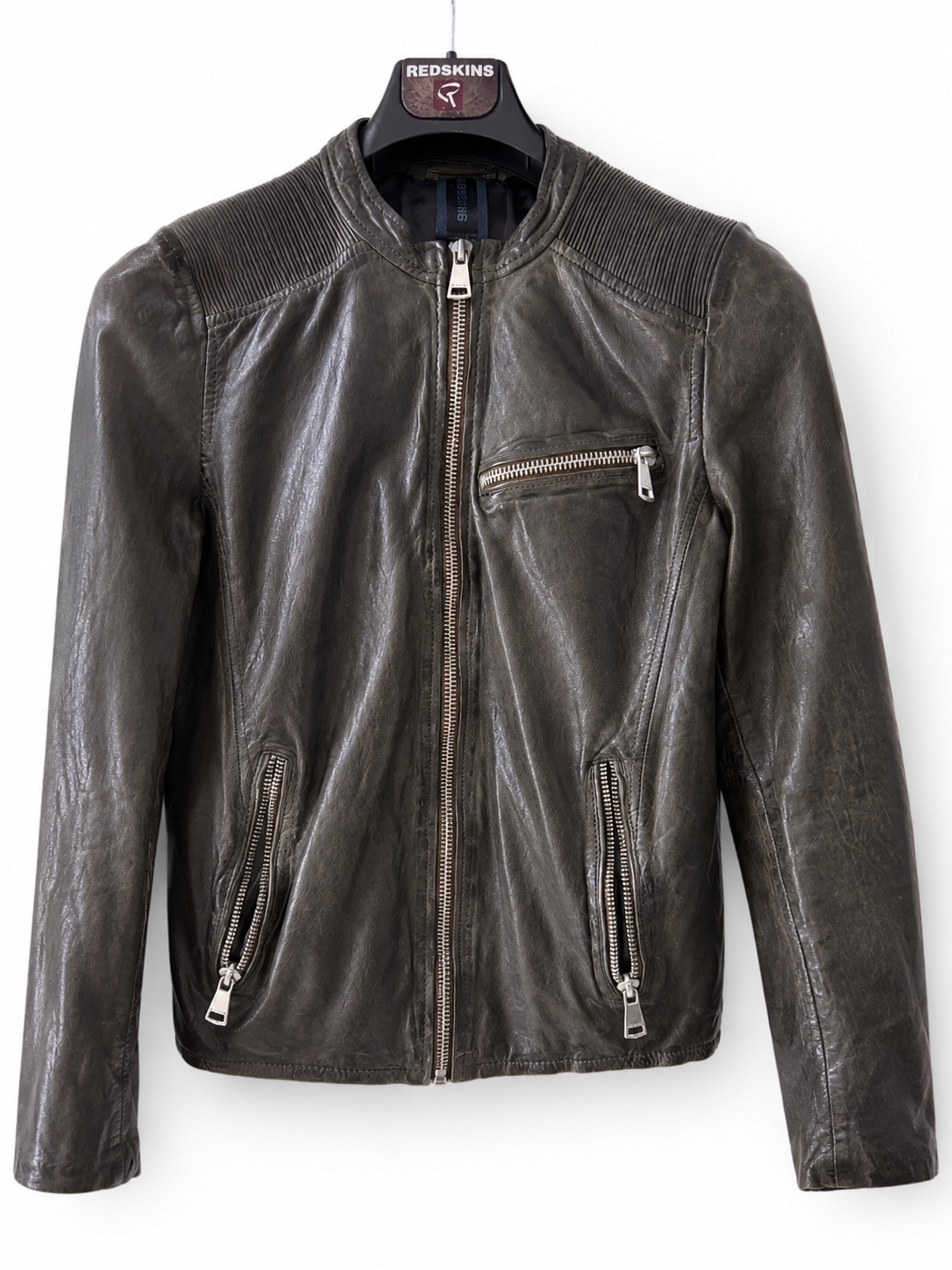 Blouson cuir Redskins Jan Cross Kaki
