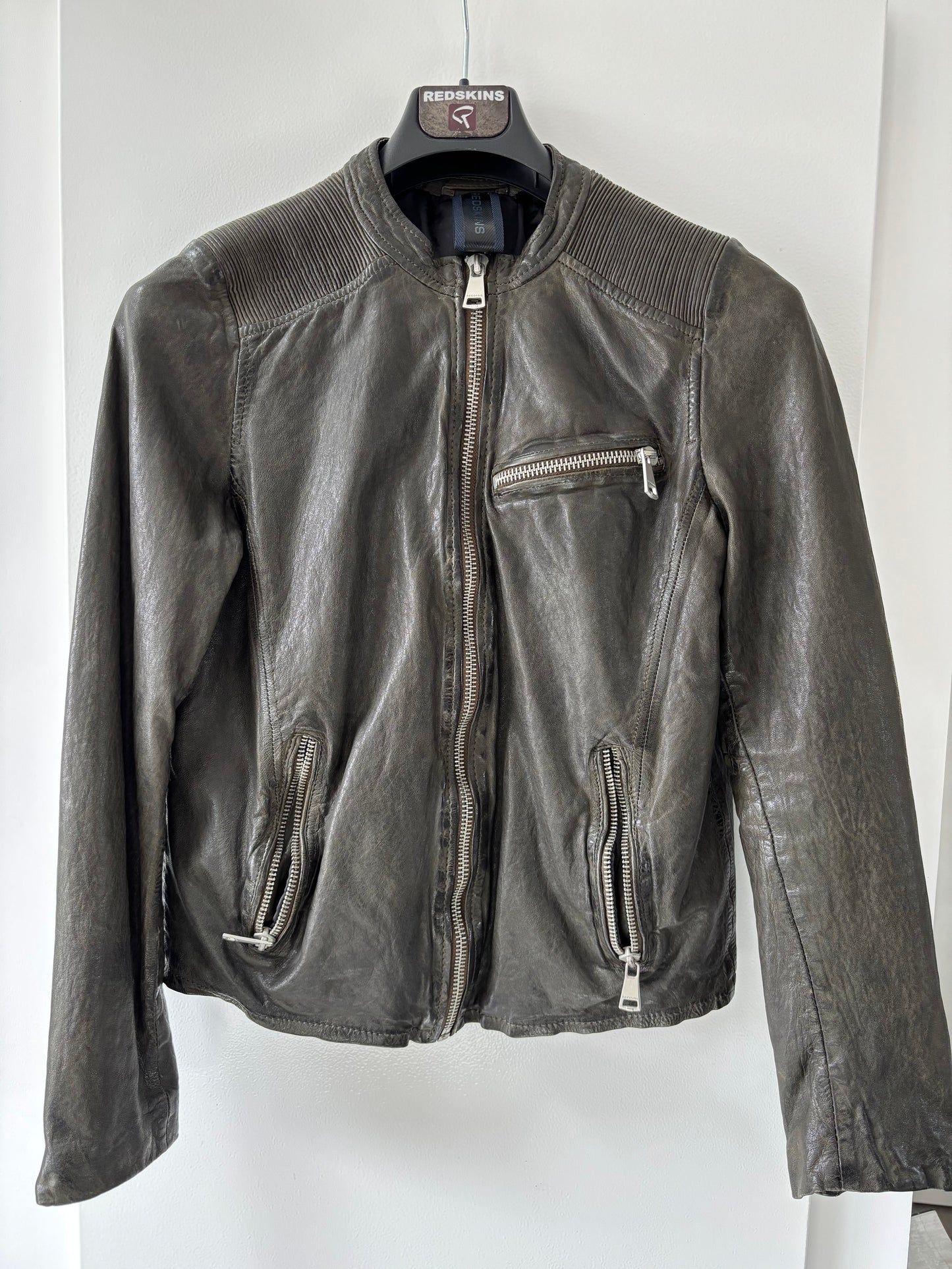 Blouson cuir Redskins Jan Cross Kaki