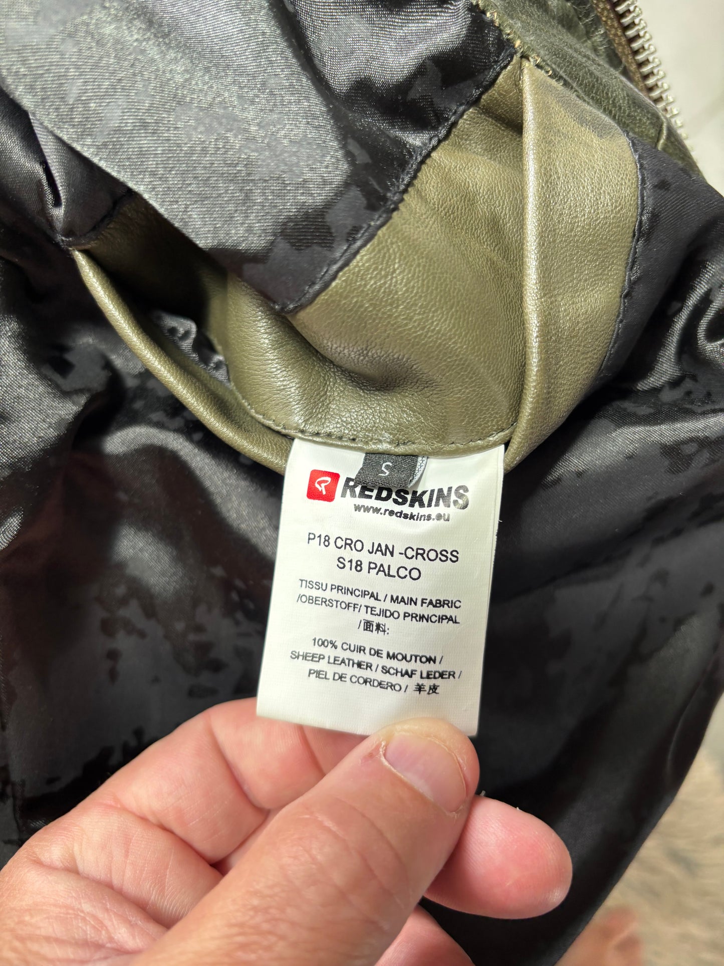 Blouson cuir Redskins Jan Cross Kaki