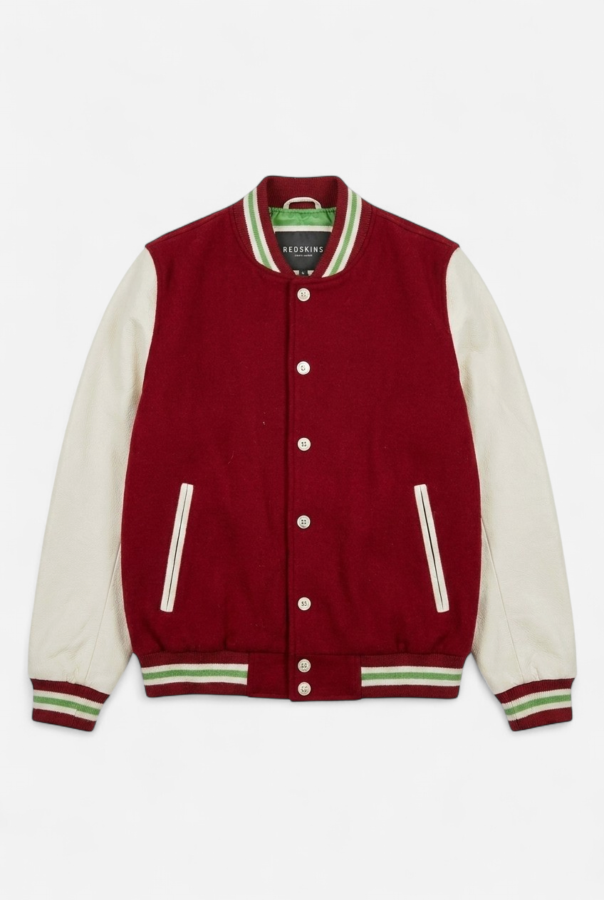 Veste teddy rouge et blanche