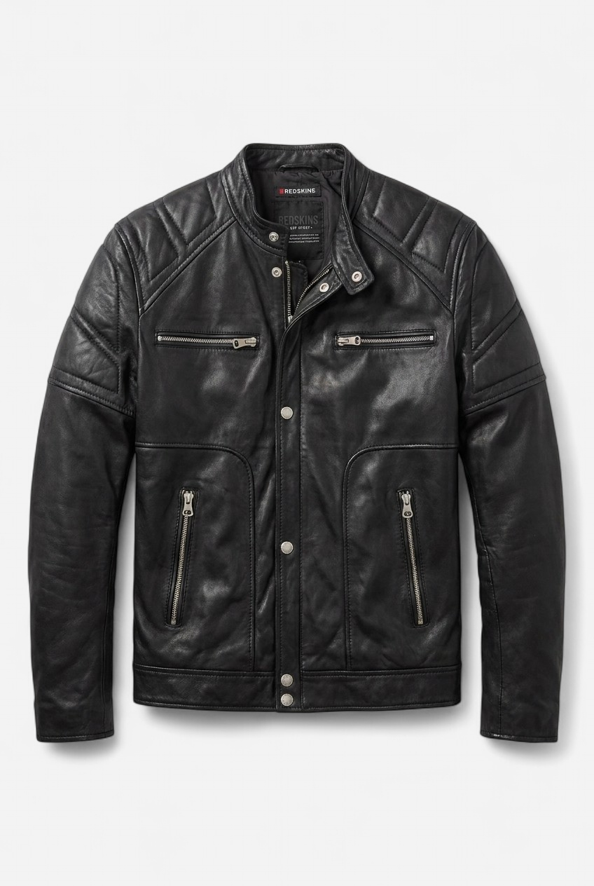 Blouson en cuir noir Redskins - taille XXL