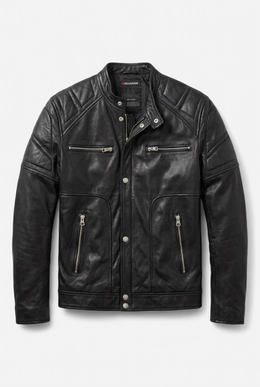 Blouson en cuir noir Redskins - taille XXL