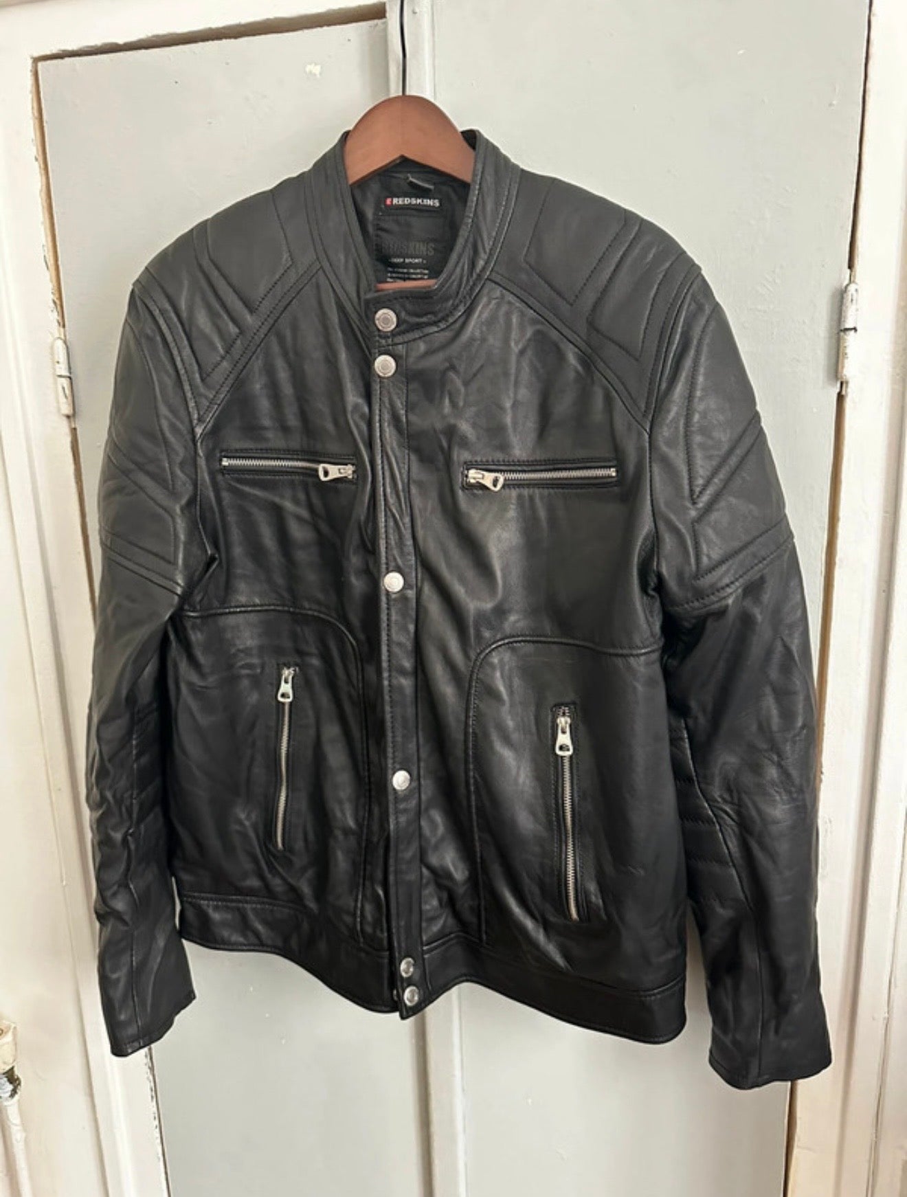 Blouson en cuir noir Redskins - taille XXL