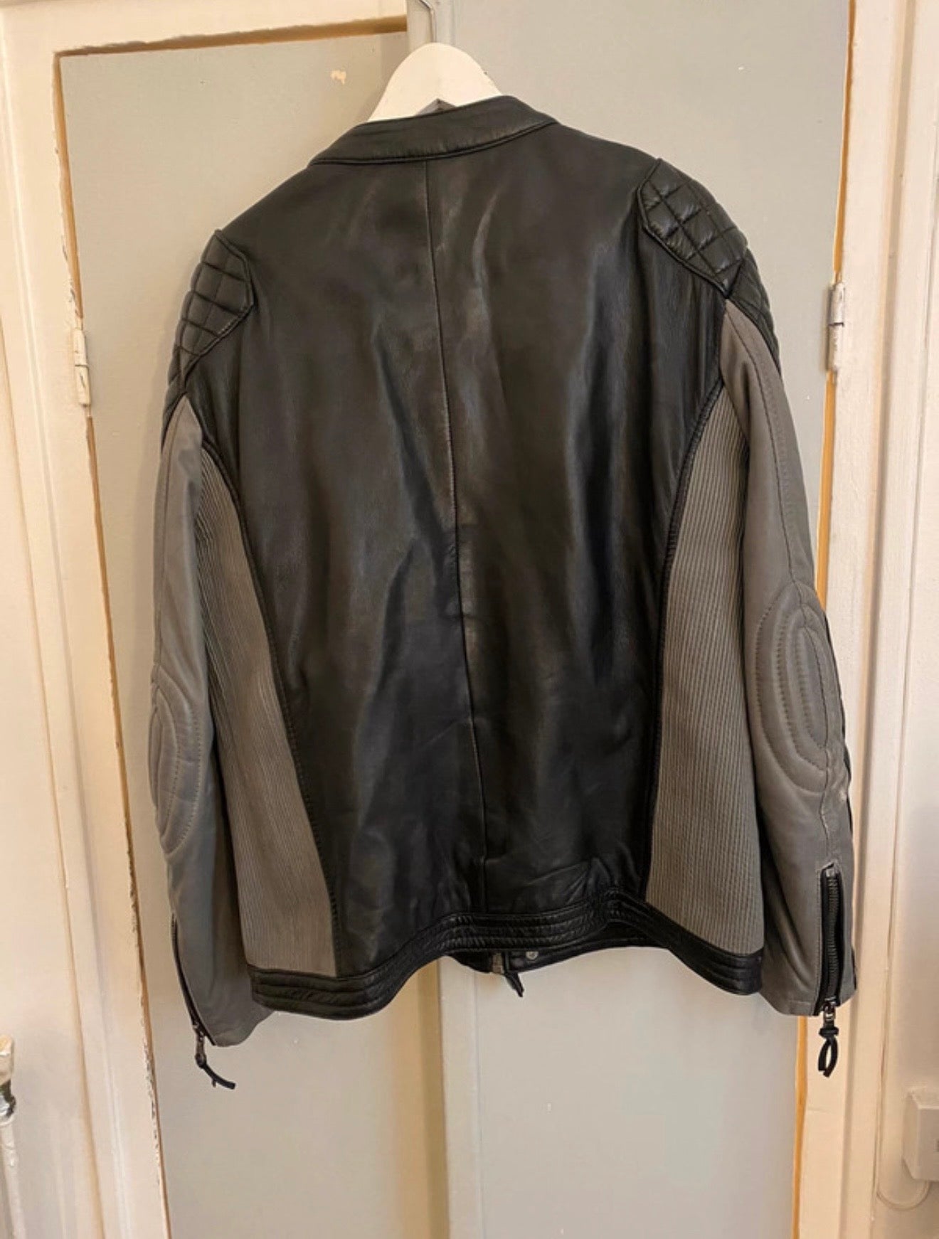 Veste en cuir Redskins grise et noire XXXL