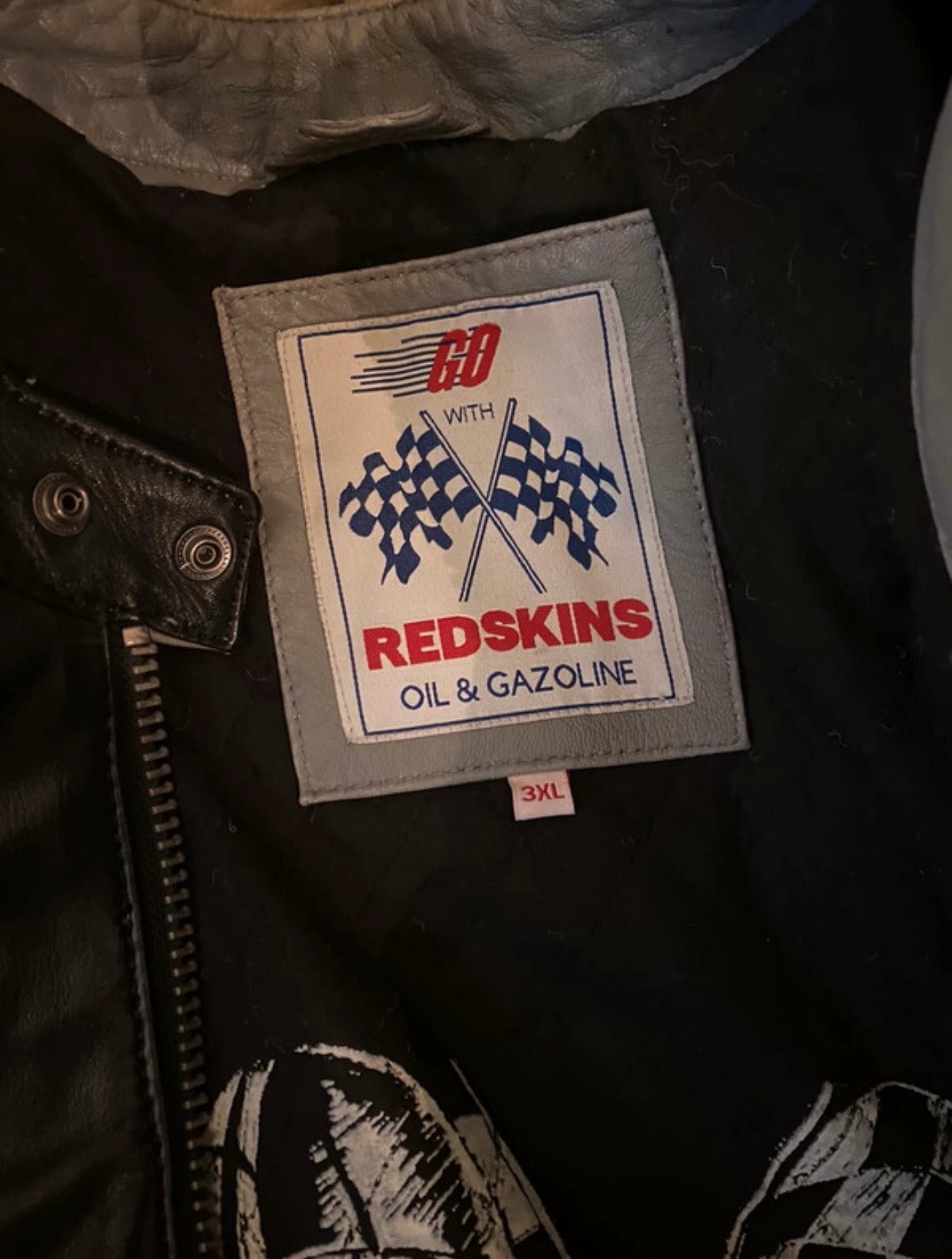 Veste en cuir Redskins grise et noire XXXL