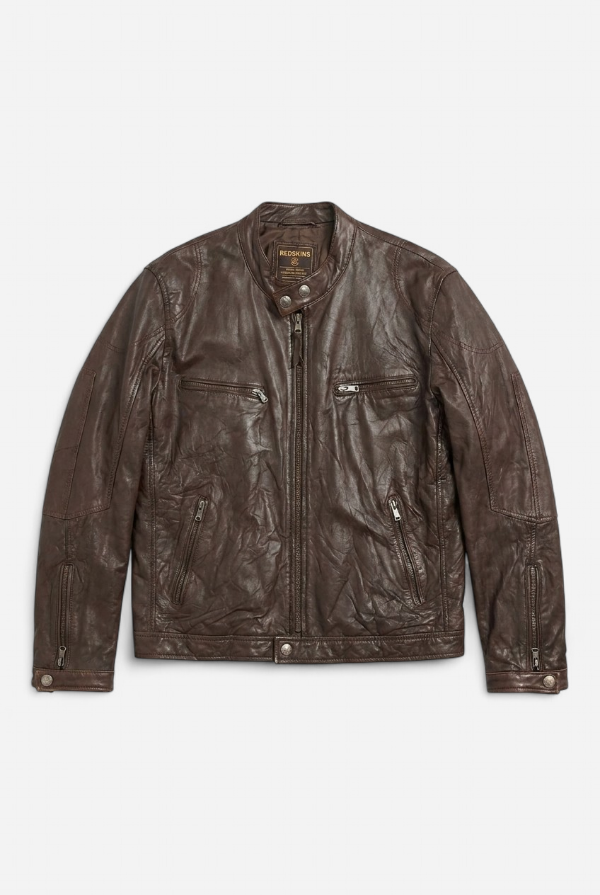 Blouson motard M marron
